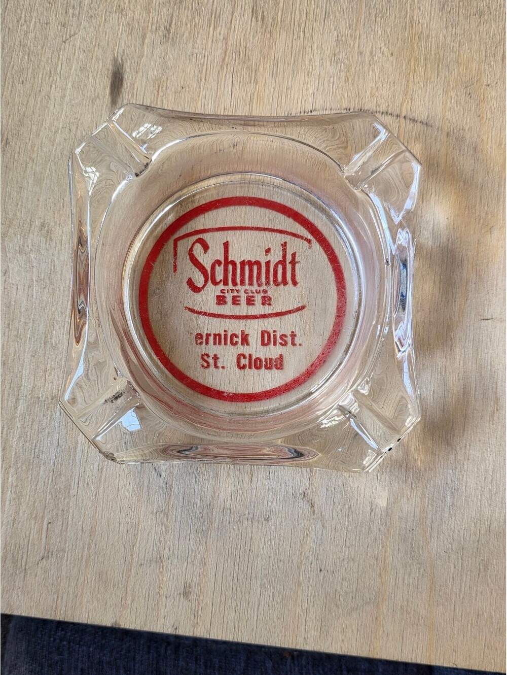 Vintage 1970s Schmidt City Club Beer Glass Ashtray Bernick Dist St Cloud MN